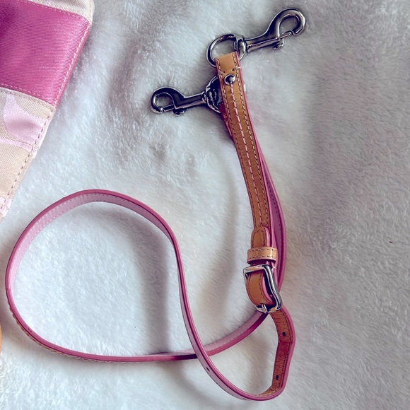 Coach F13674 signature monogram canvas shoulder crossbody bag, pink & tan 🩷🤎 - Picture 3 of 13